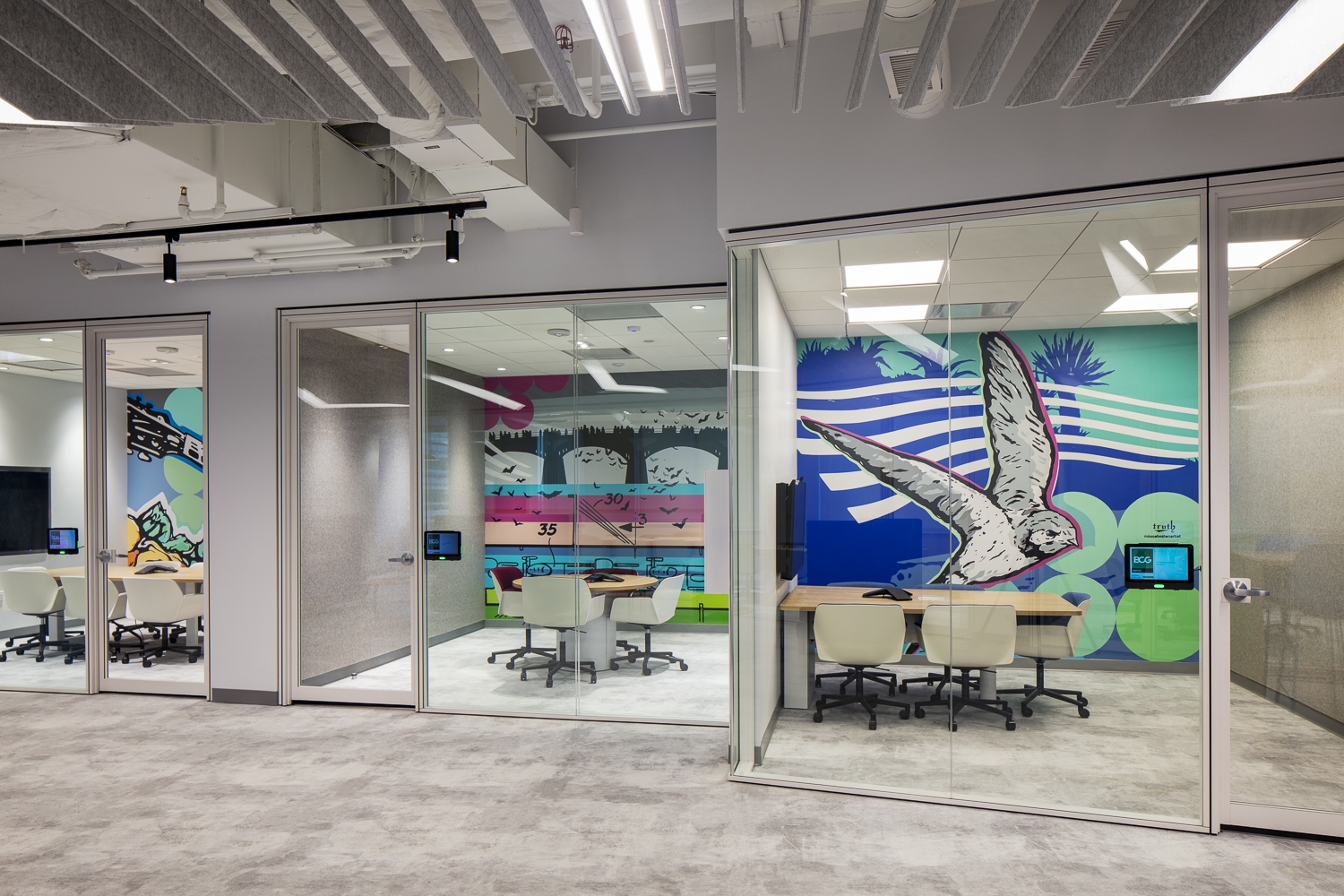 Meeting and collaboration rooms at BCG Austin